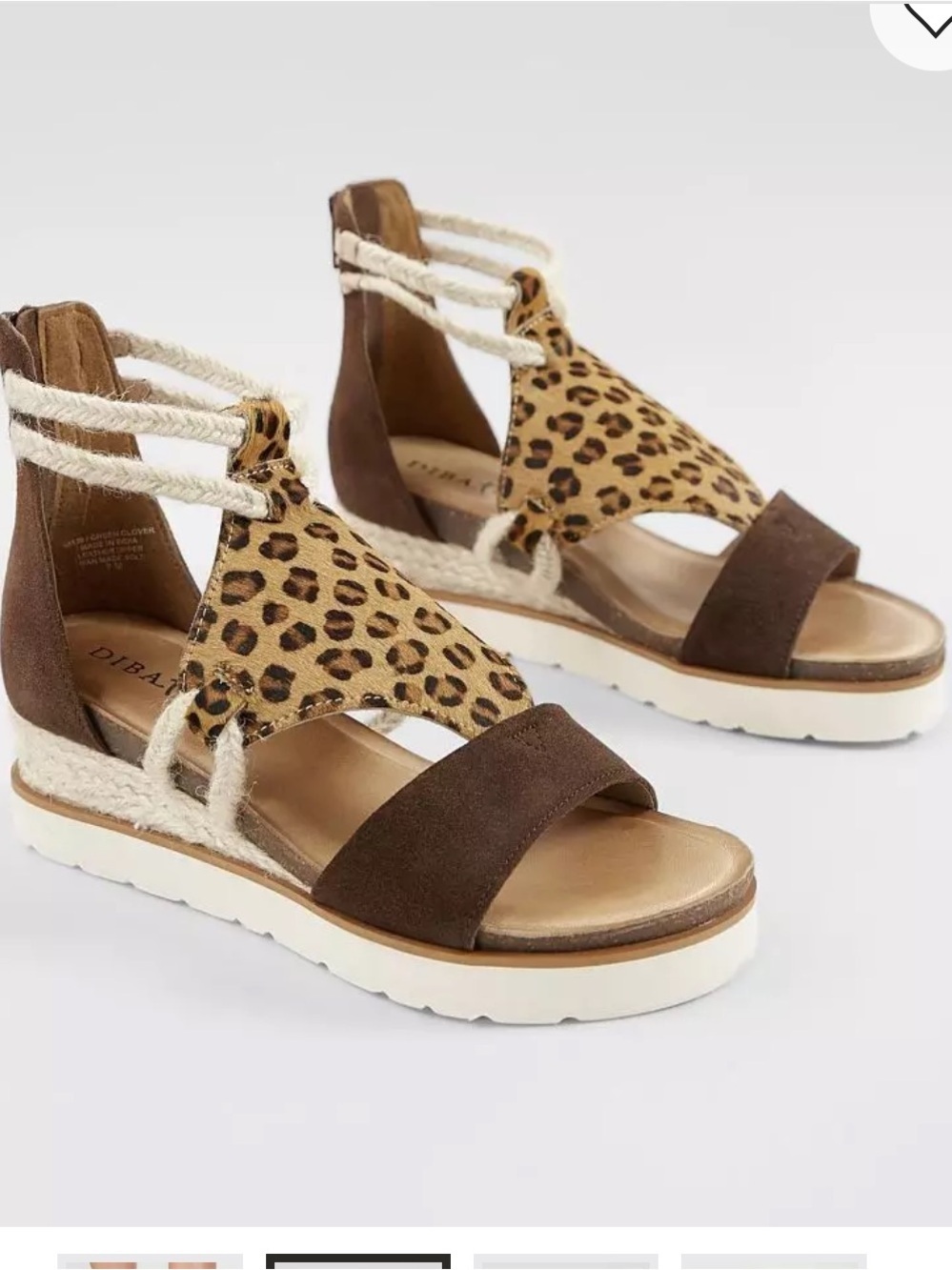 Diba True Leopard Print Rope-Wrap Wedge Sandals - Brown/Leopard - Picture 1 of 11